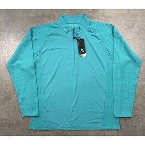 NWT Antigua 1/4 Zip Pullover Mens XL Teal Performance PRF 72